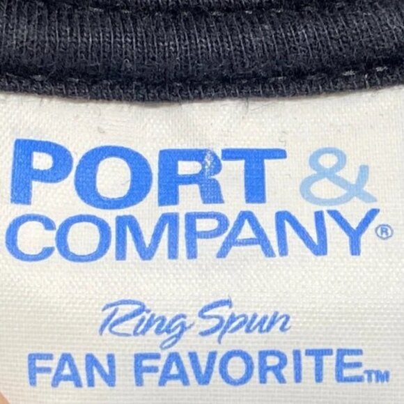 Port & Company Adult Large T-Shirt Black Graphic "Slapped You" Humor Logo Tee - Picture 4 of 5